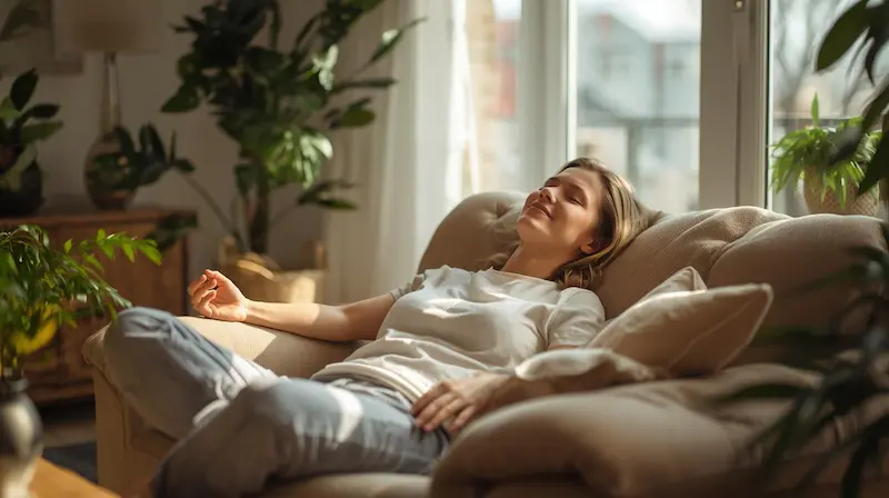 imagen generada con IA-mujer-bienestar-hogar