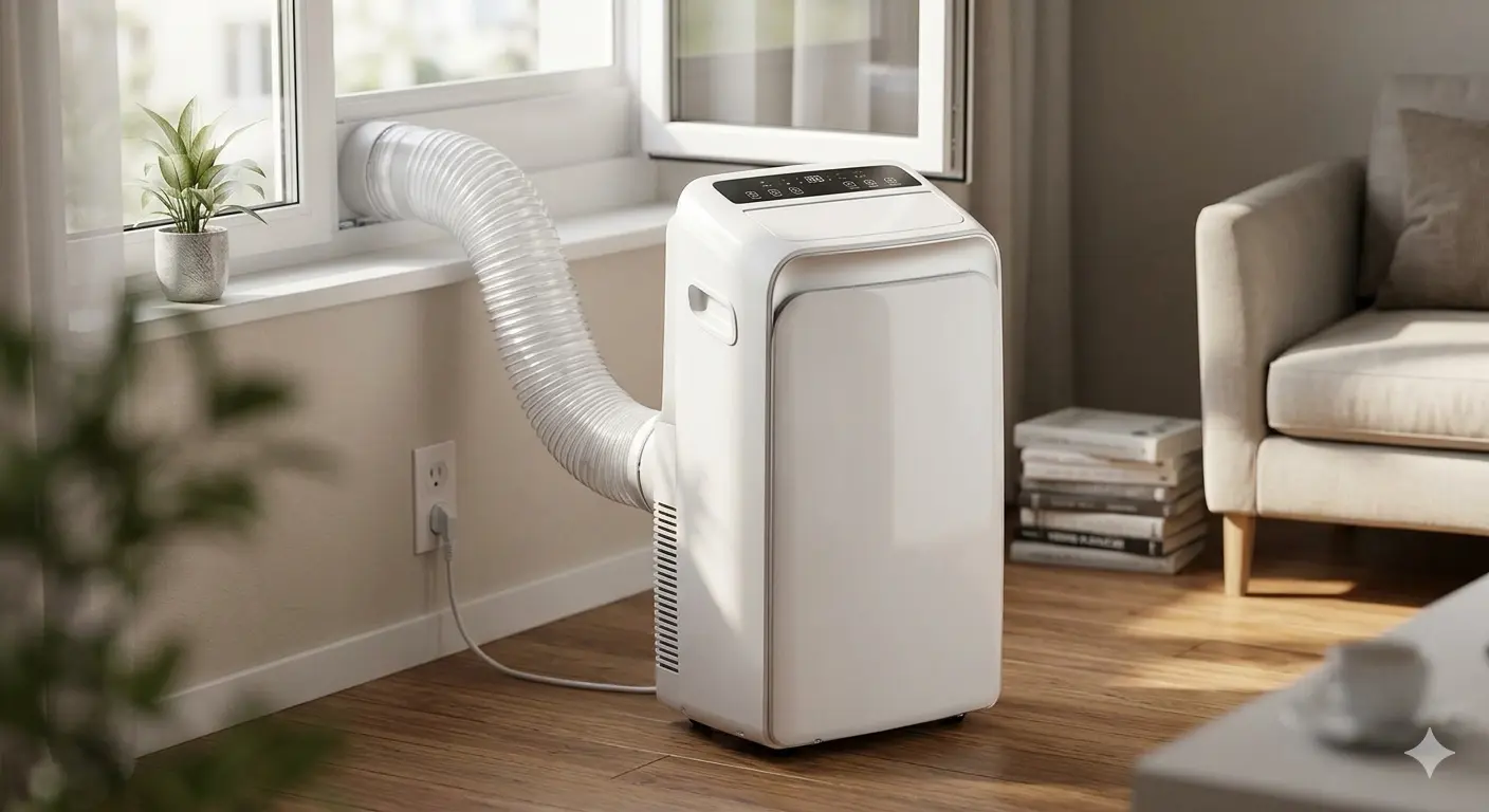 Ventilador-o-climatizador-aire-portátil-de-tubo-imagen-IA