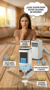 Ventilador-o-climatizador-o-aire-portátil-cual-elegir-para-ahorrar-luz-en-verano-2026-imagen-IA